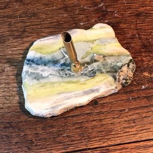 Vintage Alaskan Marble Pen Holder- Stunning!